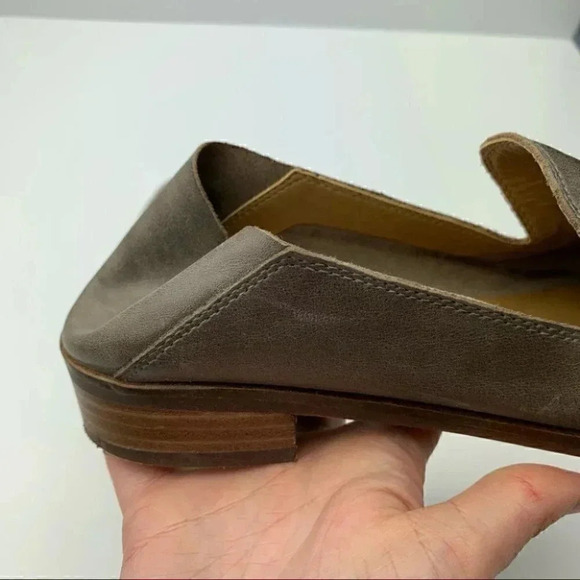 Lucky Brand Flats 7.5 38 Cahill open gray Leather - Picture 10 of 13